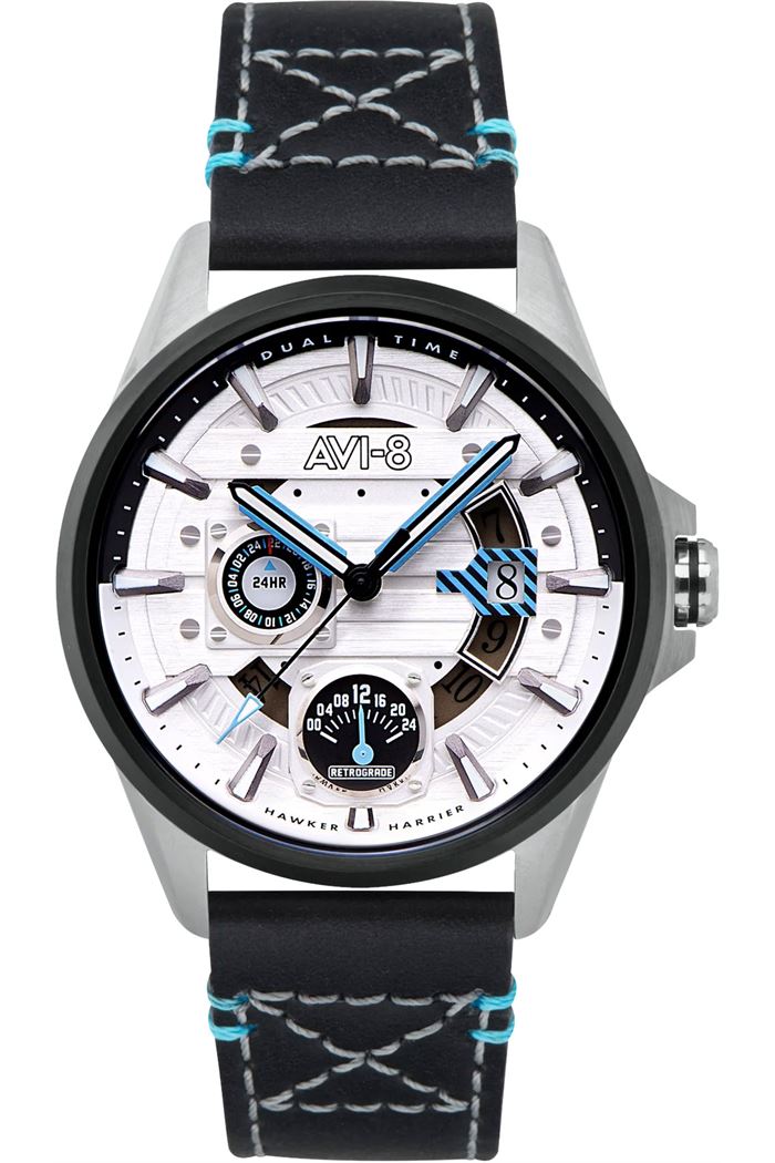 AVI-8 AV-4098-04 Orologio Da Uomo - Quarzo Giapponese, Cassa Acciaio 44mm, Doppio Fuso Orario, Garanzia 2 Anni